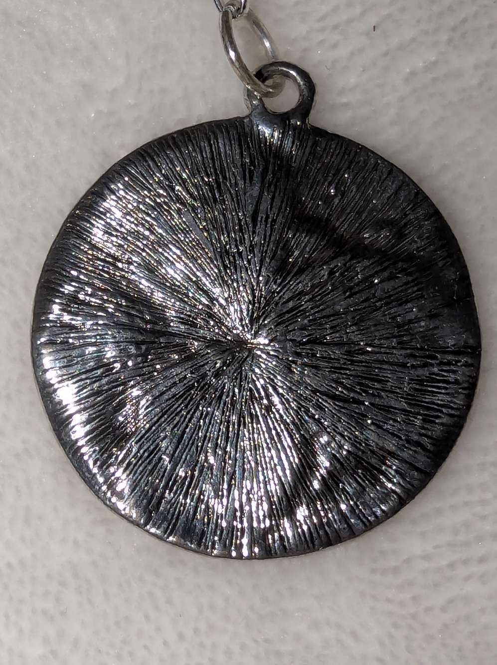 Vintage 90s Boho-Chic Celestial Hammered Silver Pendant Necklace – Multi-Stone - Picture 3 of 4